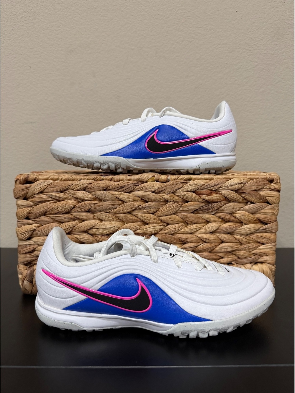Size 2Y - Nike Kids Tiempo Maestro Academy Turf Low “White Racer Blue”